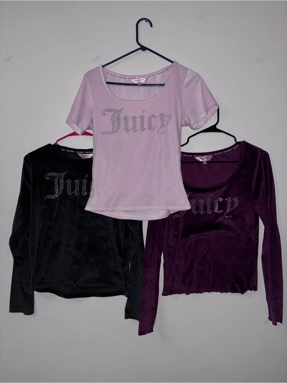Juicy Couture Pink Short Sleeve Rhinestone Logo Tee